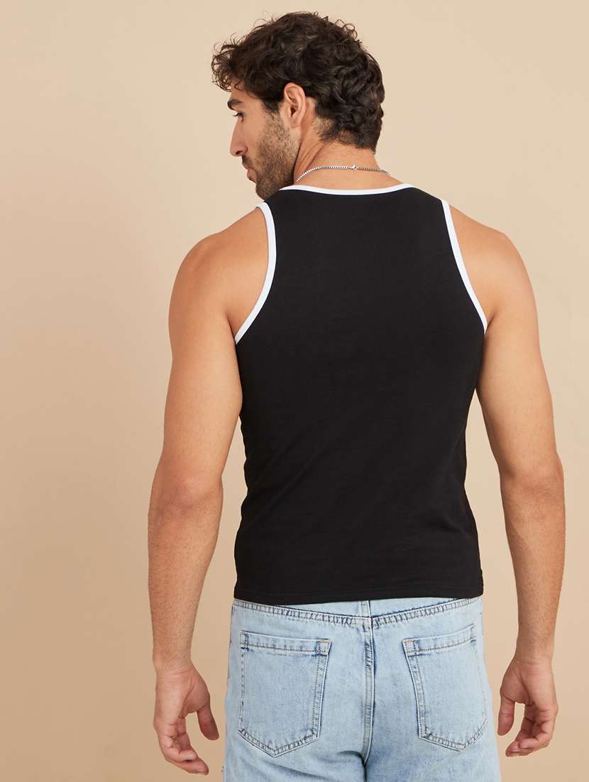 men pack of 2 solid sleeveless vest - 22219981 -  Standard Image - 3