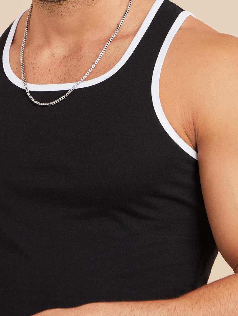 men pack of 2 solid sleeveless vest - 22219981 -  Standard Image - 5