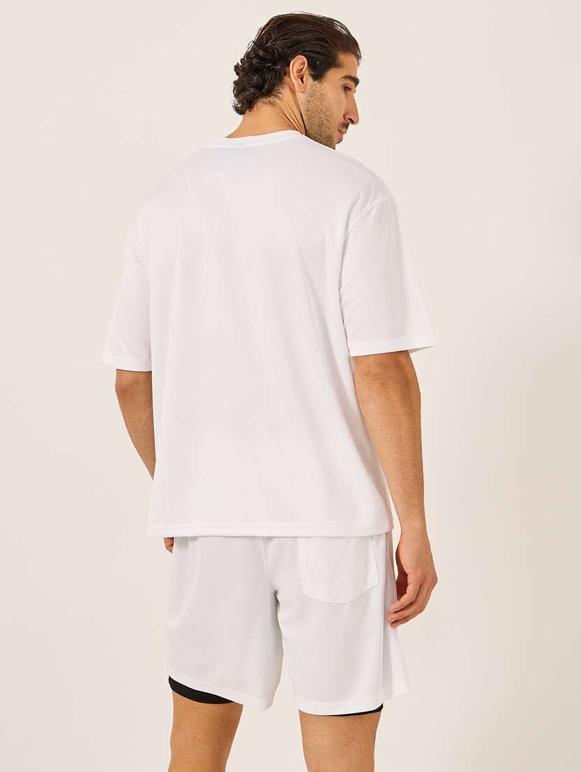 men typographic short sleeve shorts & t-shirt co-ord set - 22219994 -  Standard Image - 3