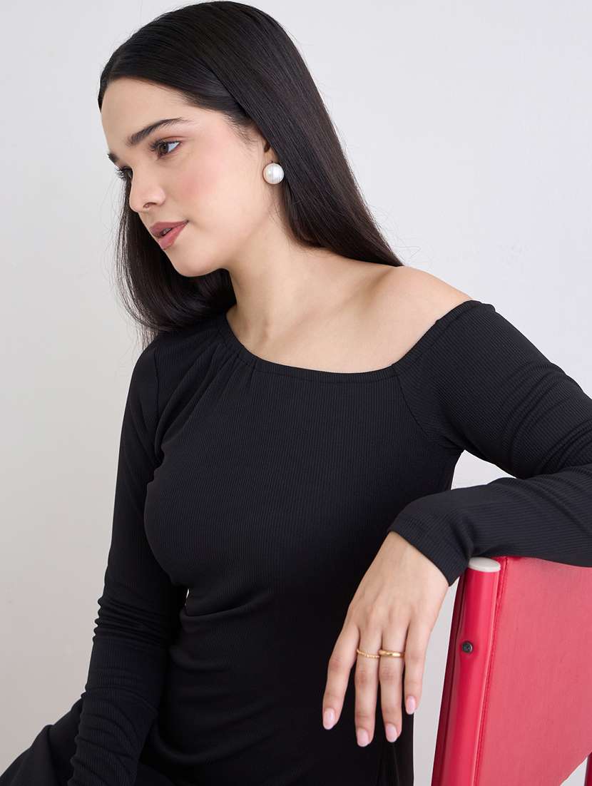 women solid long sleeve sheath dress - 22220043 -  Standard Image - 3