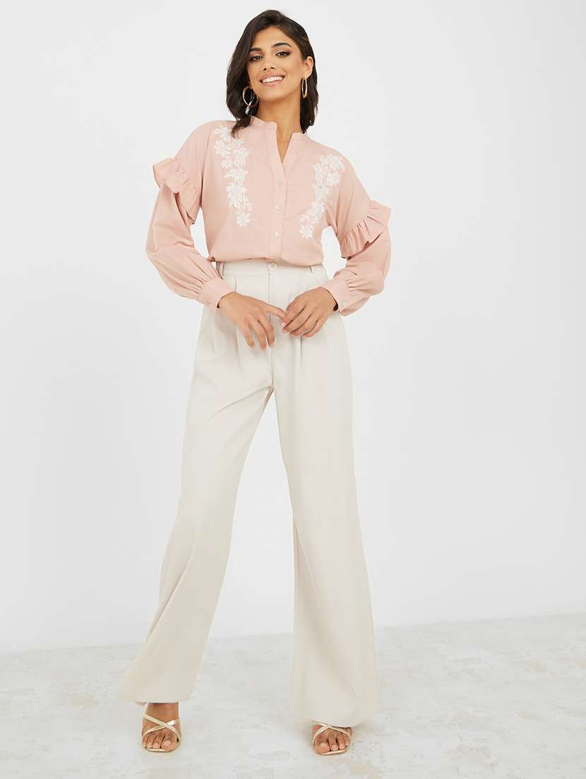 women embroidered puff sleeve regular shirt - 22220047 -  Standard Image - 3