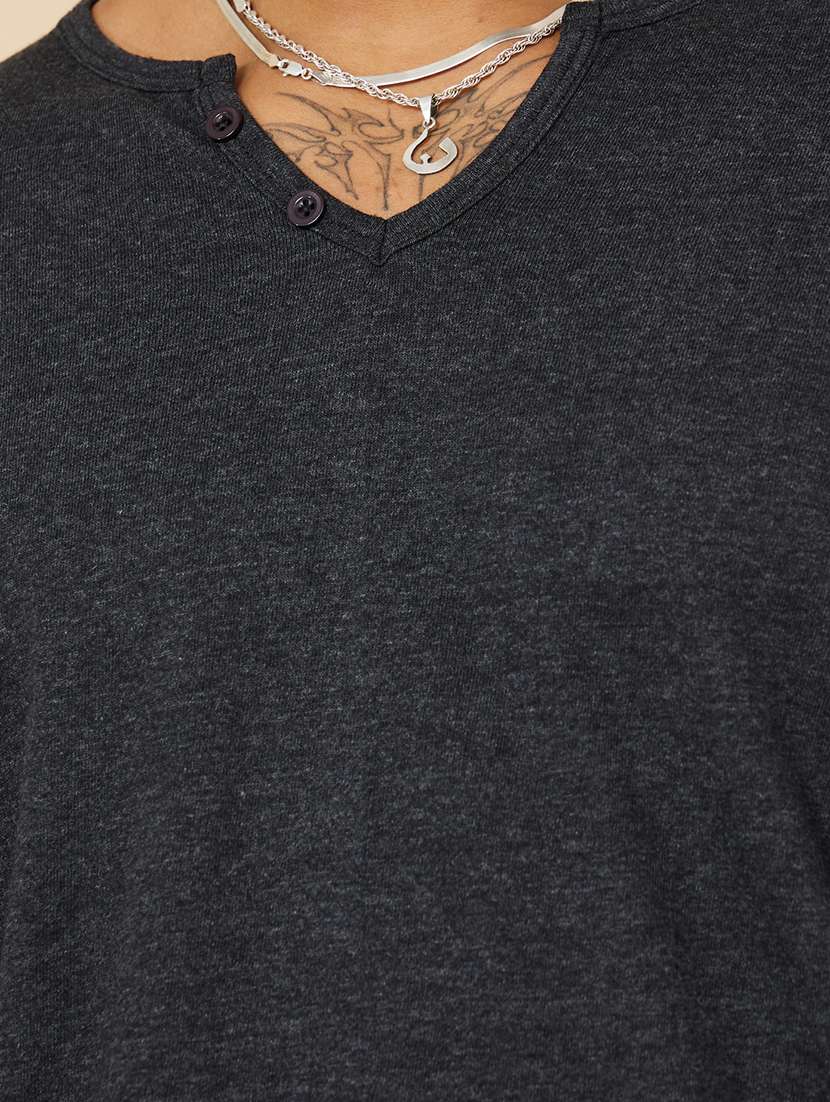 men solid long sleeve regular fit t-shirt - 22220066 -  Standard Image - 3