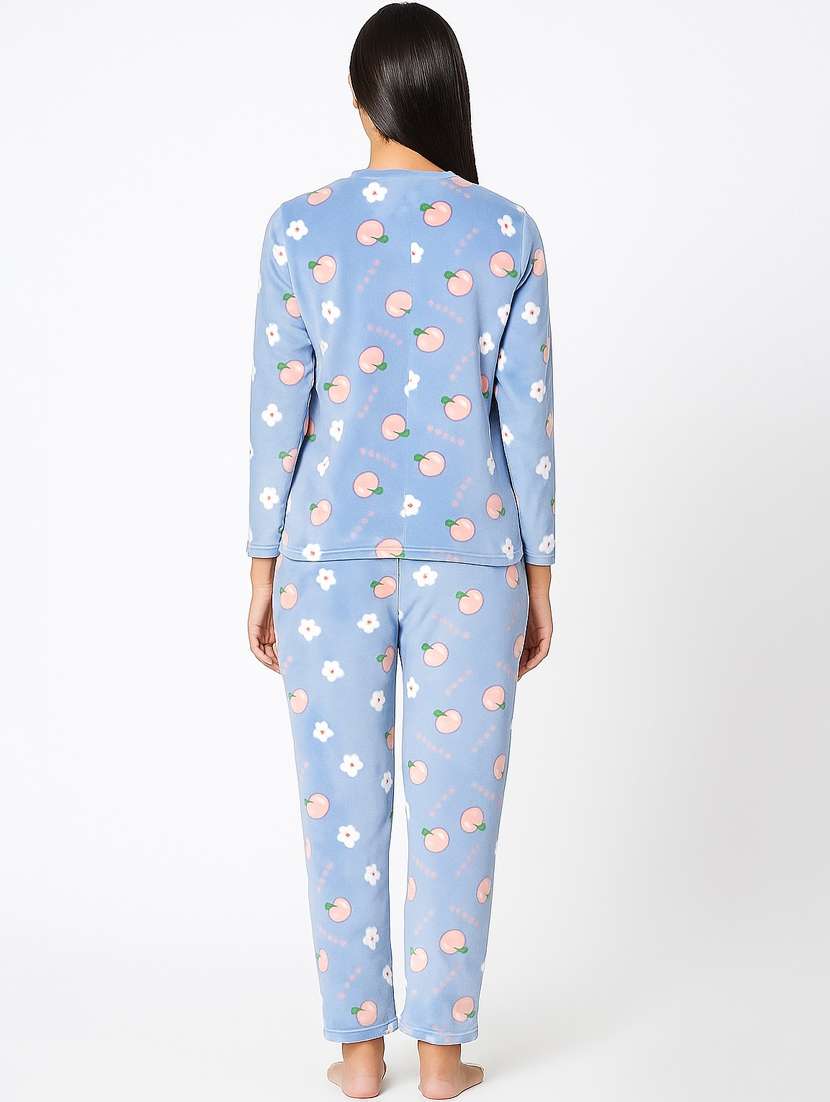 women printed nightwear pyjama set - 22220079 -  Standard Image - 3