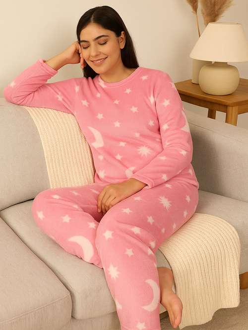 women printed nightwear pyjama set - 22220081 -  Standard Image - 0