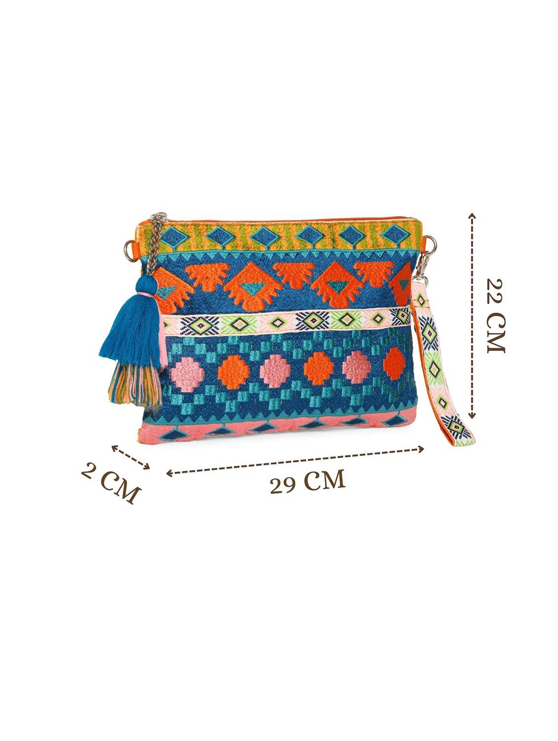 embroidered sling bag with tribal design - 22220090 -  Standard Image - 3