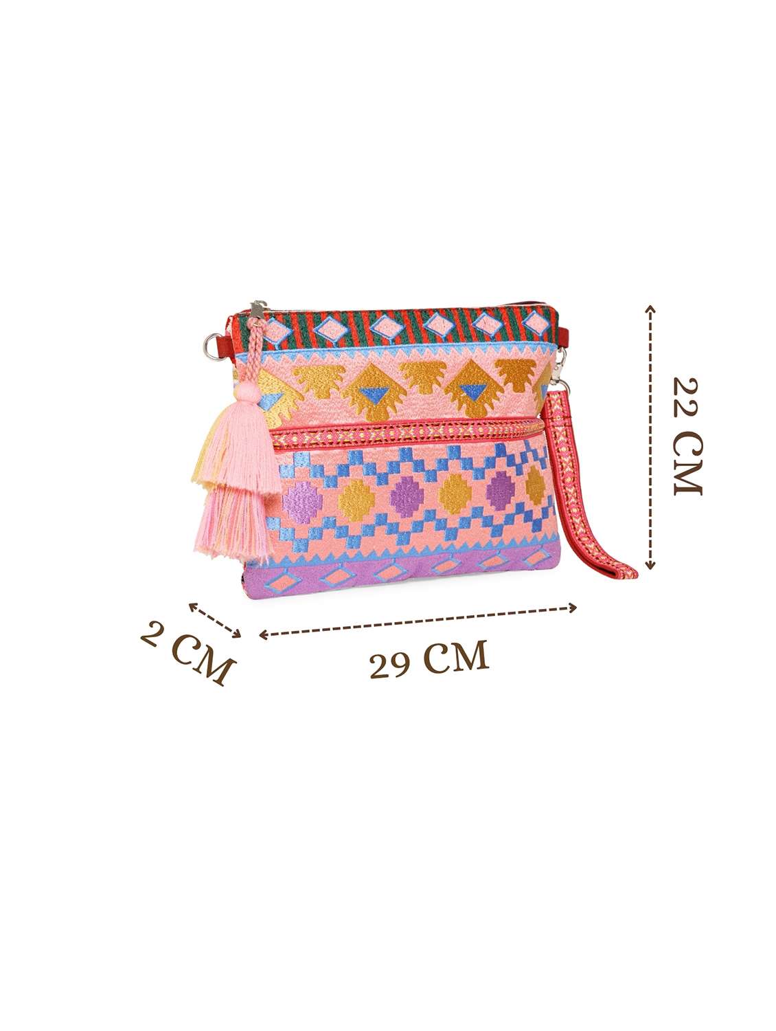 women embroidered sling bag with tassels - 22220091 -  Standard Image - 3