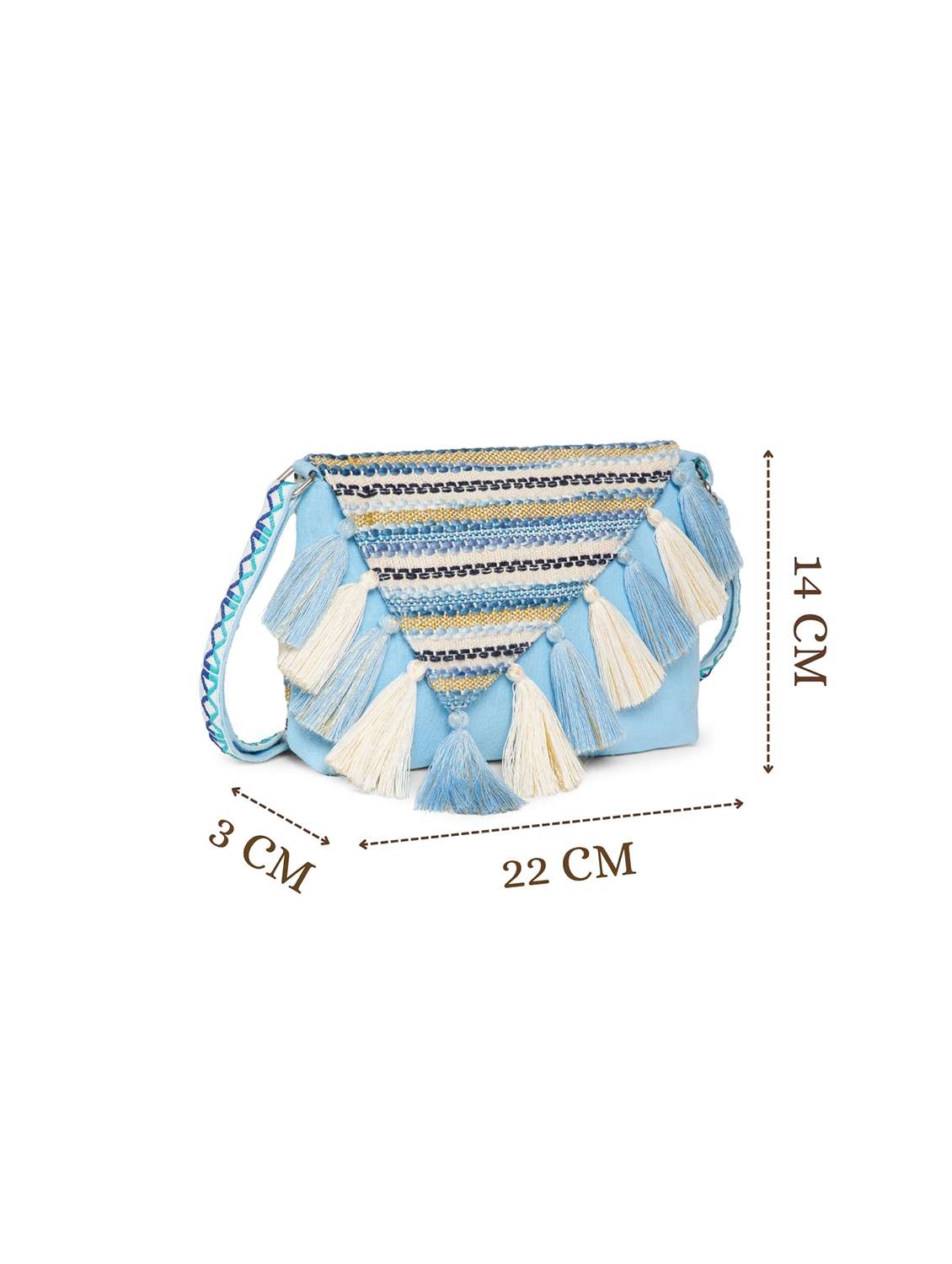 women striped sling bag with tassels - 22220093 -  Standard Image - 3