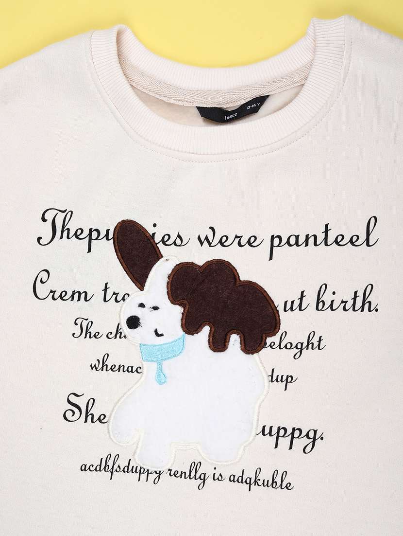 girls printed long sleeve hooded sweatshirt - 22220100 -  Standard Image - 3