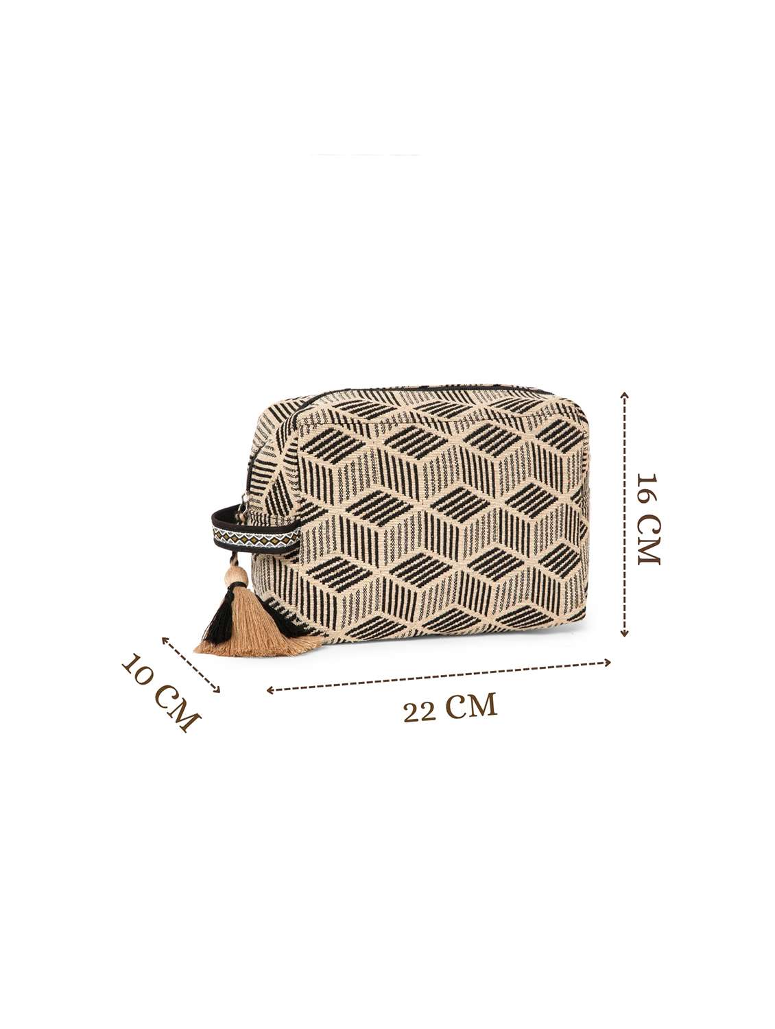  women  beige cotton jacquard pattern accessory bag - 22220104 -  Standard Image - 3