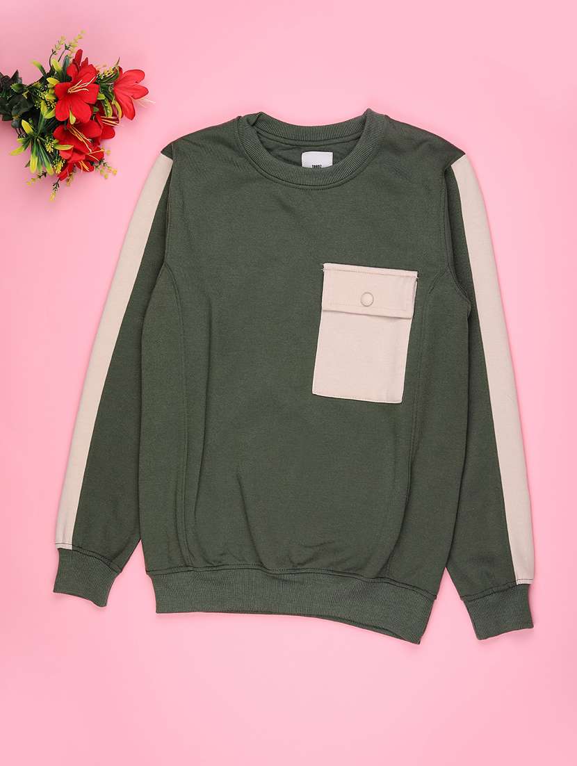 boys solid long sleeve sweatshirt