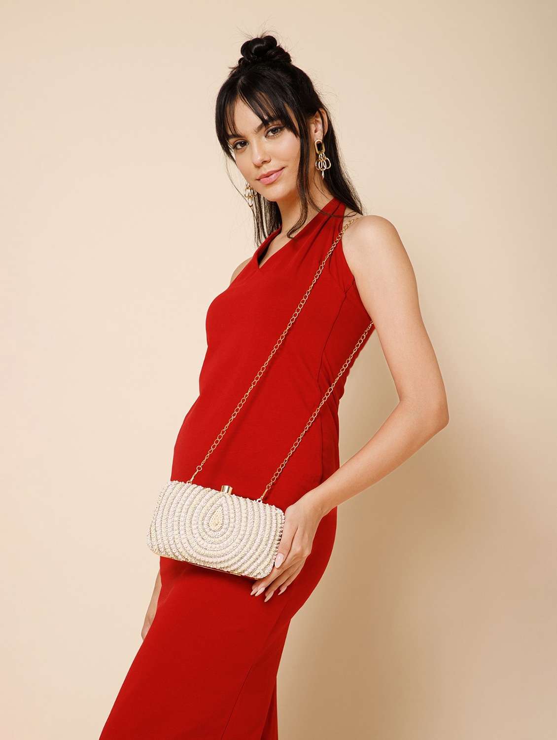 women embellished sequin party clutch with chain strap - 22220126 -  Standard Image - 5