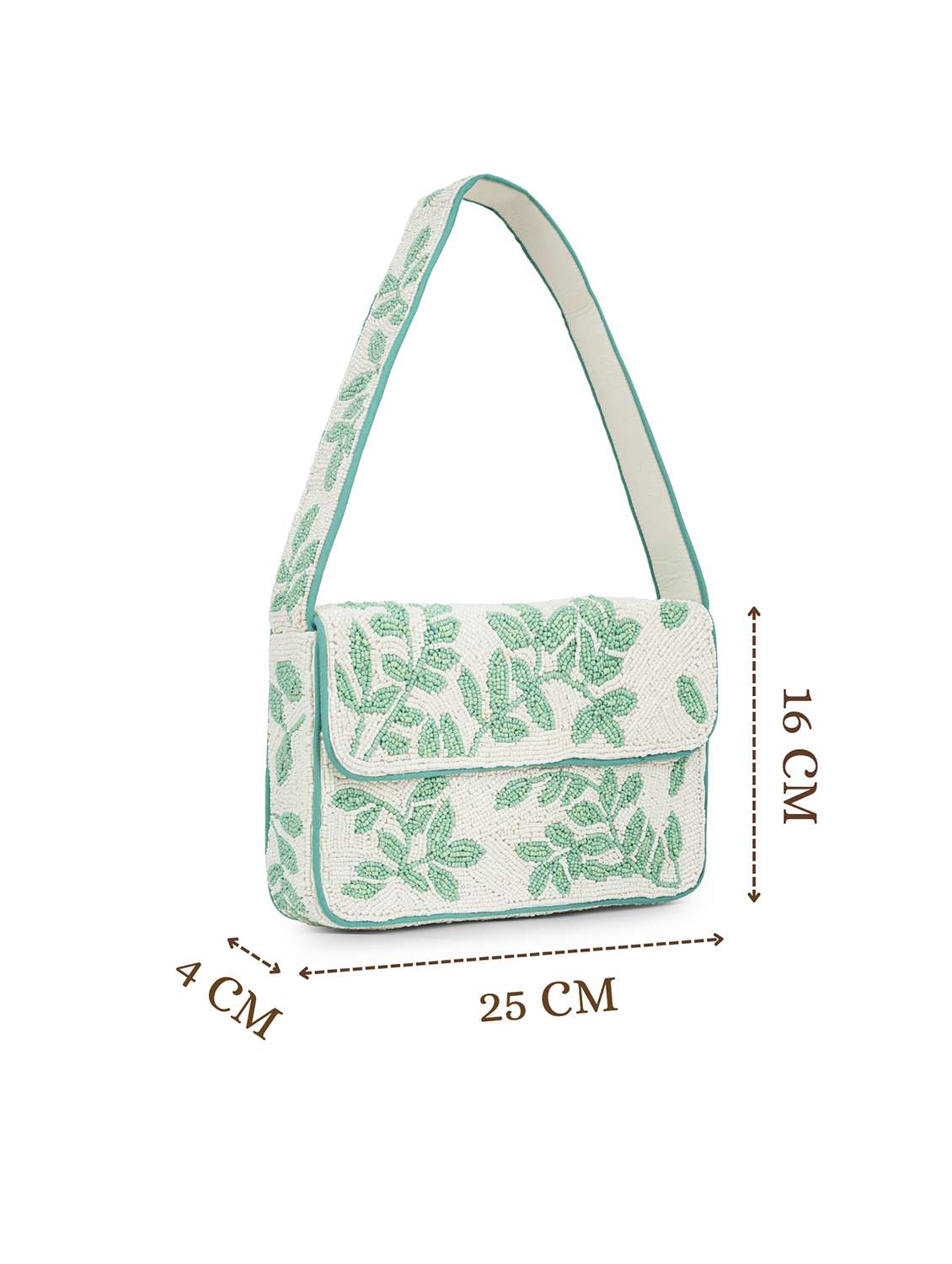 women green embellished fold over clutch  - 22220139 -  Standard Image - 3