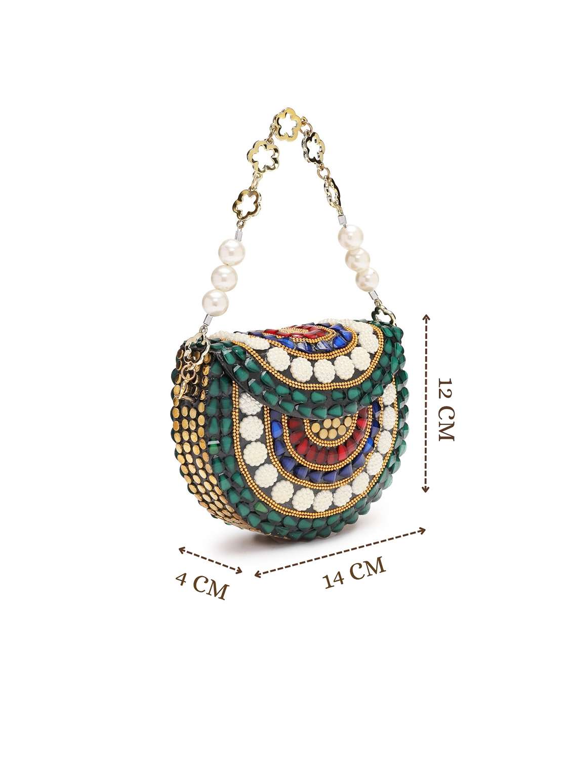 embellished green metal clutch - 22220150 -  Standard Image - 3