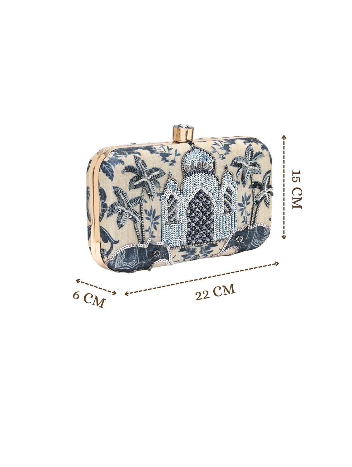 women embroidered clutch with detachable strap - 22220154 -  Standard Image - 3