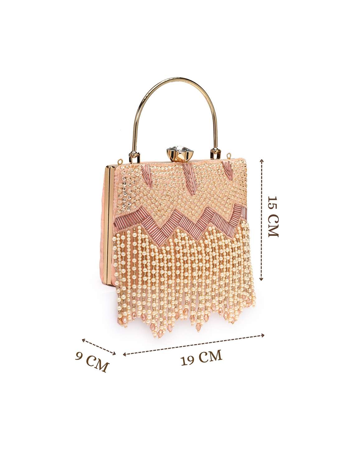  embroidered velvet clutch with pearl fringe - 22220157 -  Standard Image - 3