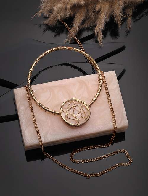 cream textured box clutch with detachable strap - 22220162 -  Standard Image - 0