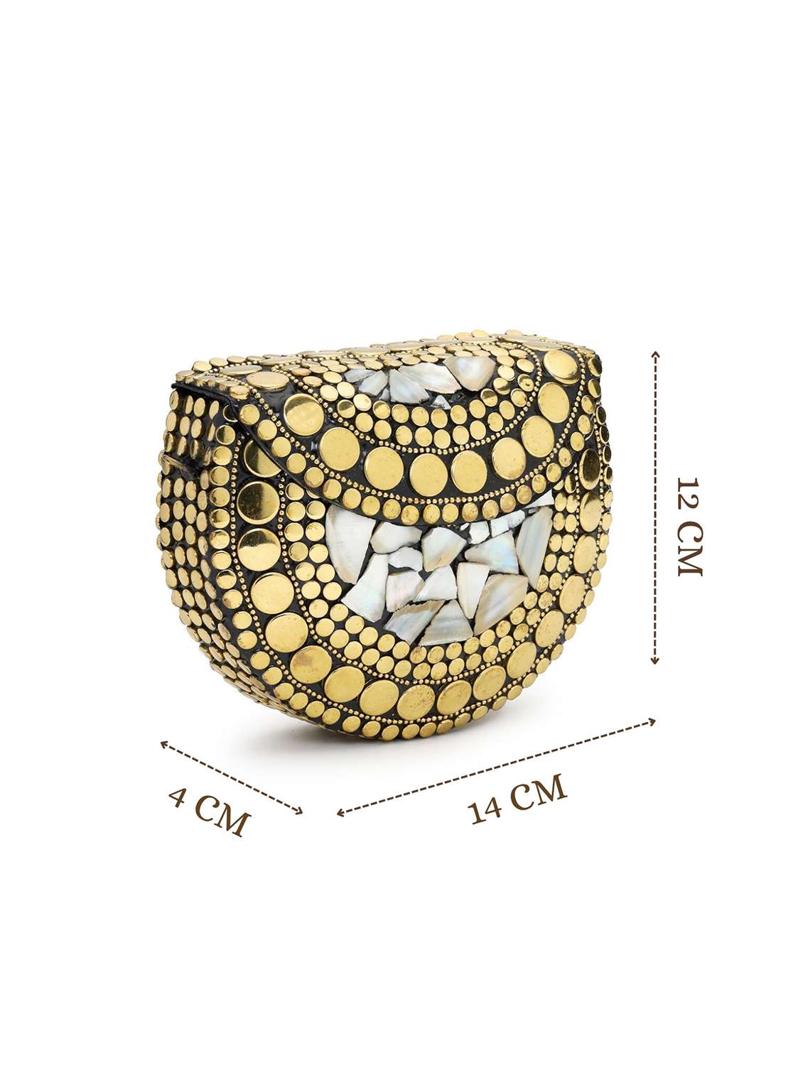 gold embellished metal party clutch - 22220166 -  Standard Image - 3