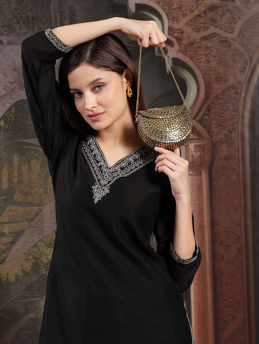 embellished clutch with gold chain - 22220167 -  Standard Image - 5