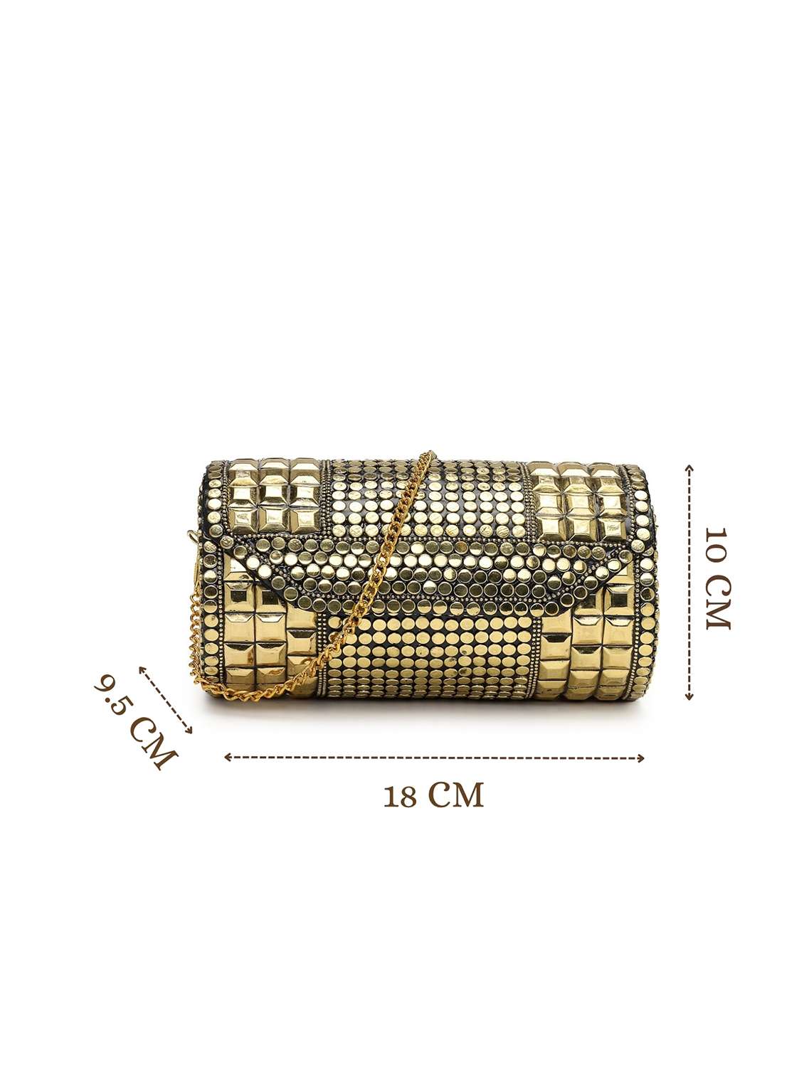 embellished clutch with gold chain  - 22220168 -  Standard Image - 3