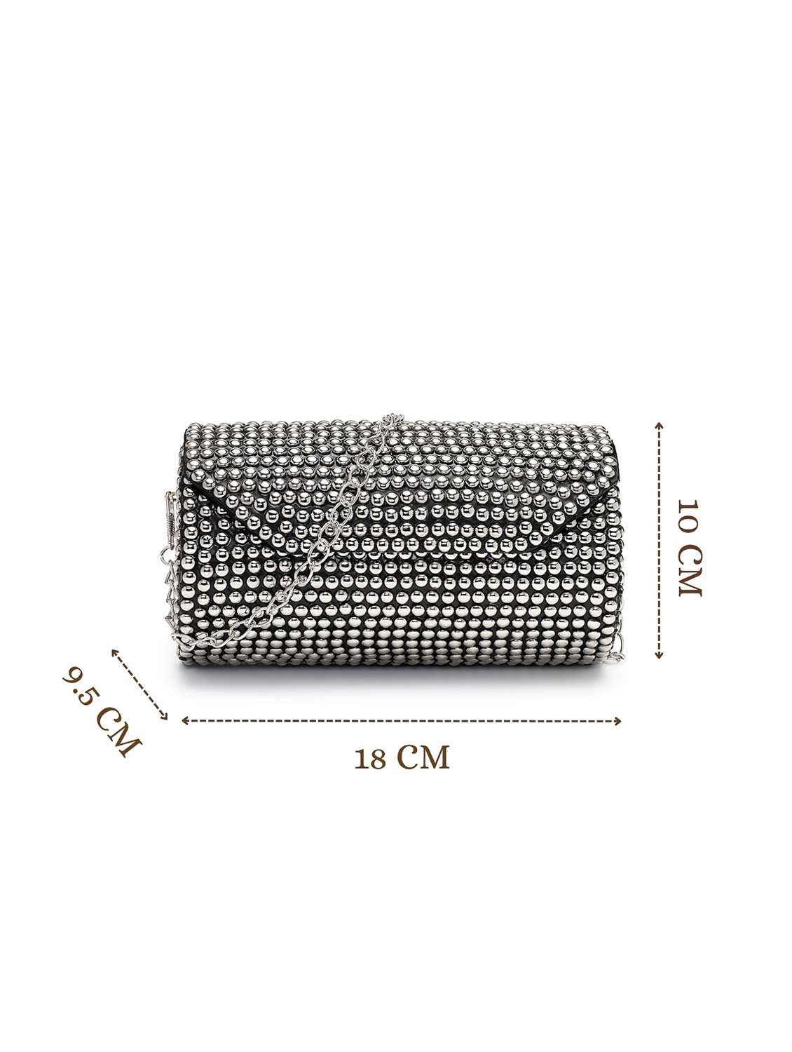 embellished cylindrical clutch with sling strap - 22220169 -  Standard Image - 3