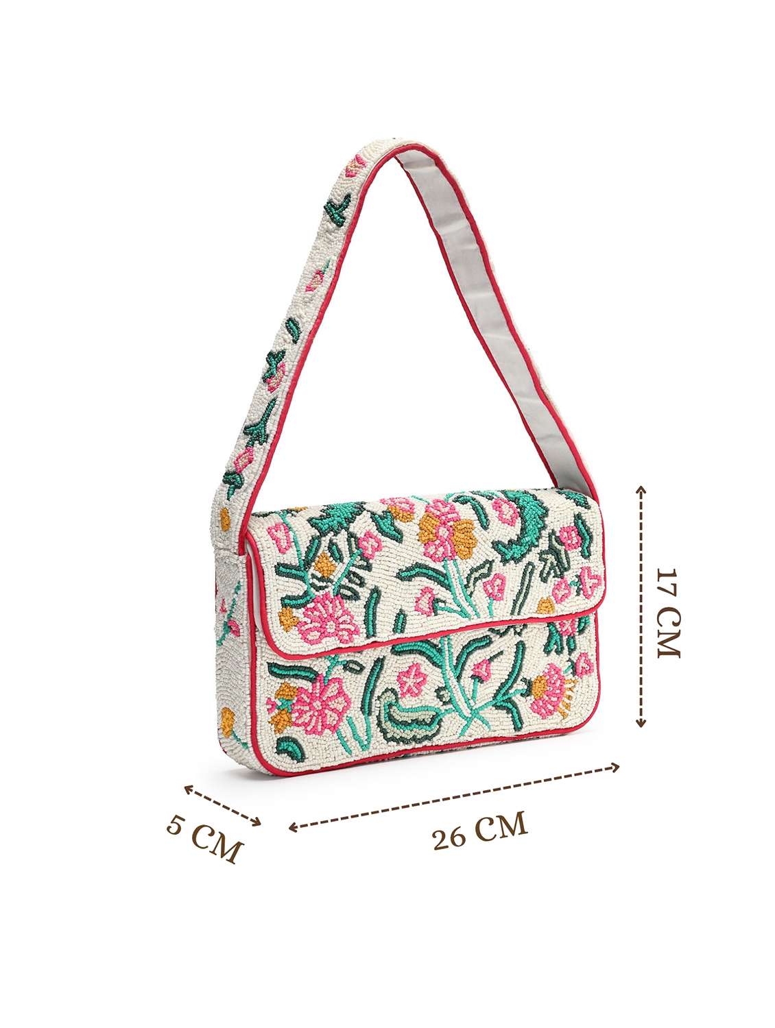 floral embellished cream box clutch - 22220172 -  Standard Image - 3