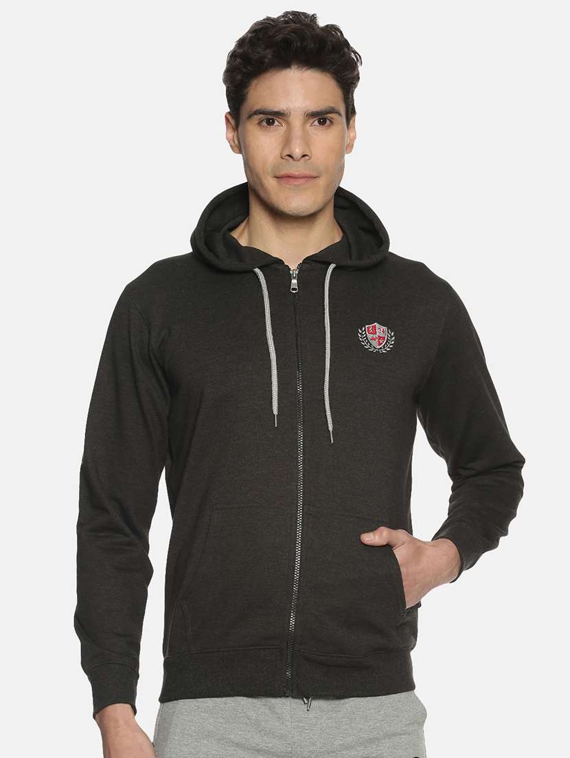 men solid long sleeve regular fit sweatshirt