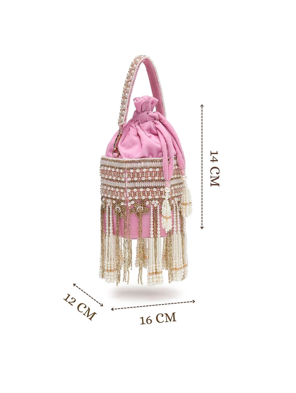 women embellished pearl detiled potli bag - 22220181 -  Standard Image - 3