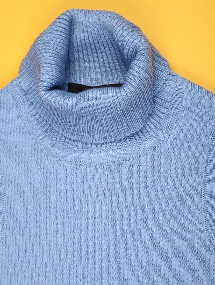 girls solid turtle neck sleeveless sweater - 22220183 -  Standard Image - 3