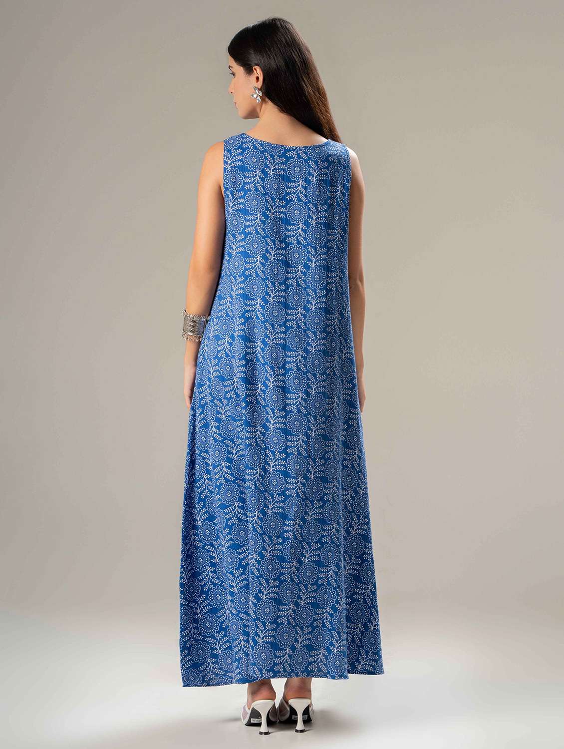 women printed sleeveless a-line dress - 22220197 -  Standard Image - 3
