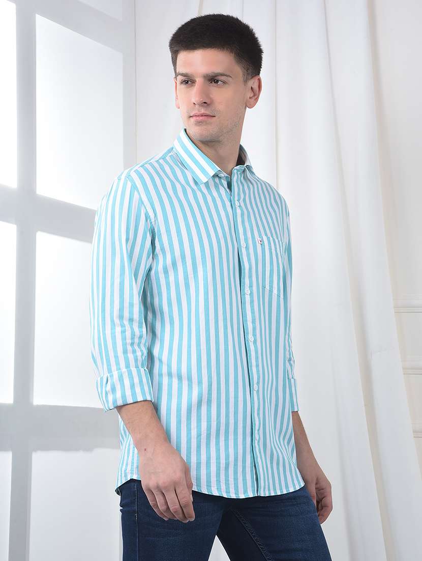 men striped long sleeve regualr fit casual shirt - 22220207 -  Standard Image - 3