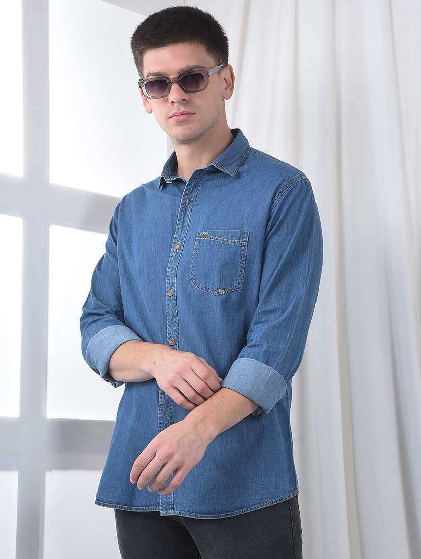 men solid long sleeve regualr fit casual shirt