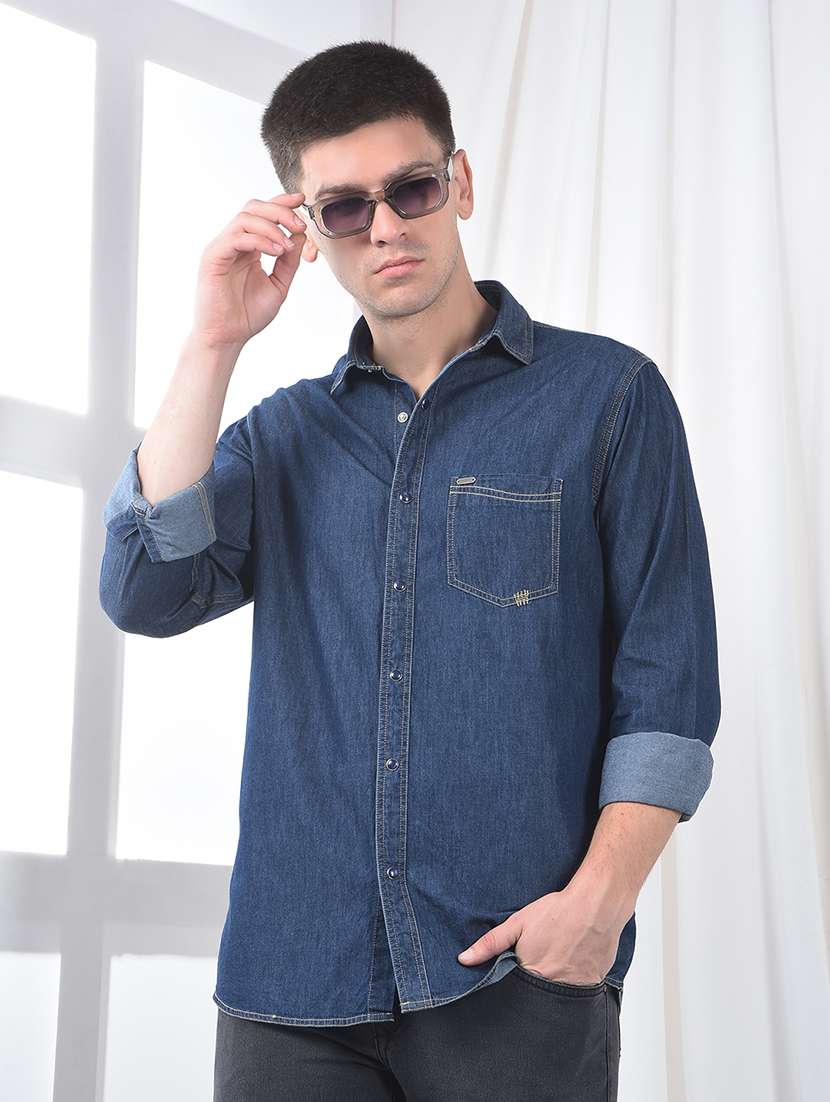 men solid long sleeve regualr fit casual shirt
