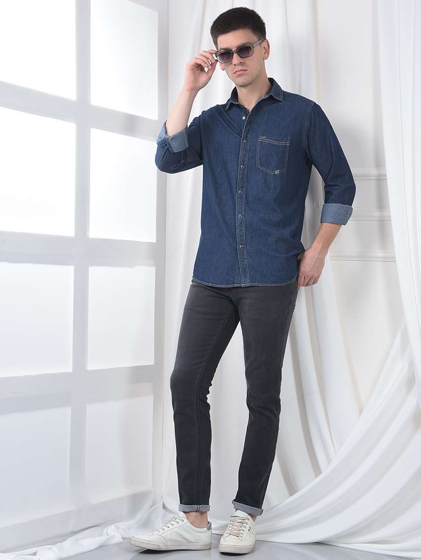 men solid long sleeve regualr fit casual shirt - 22220216 -  Standard Image - 5