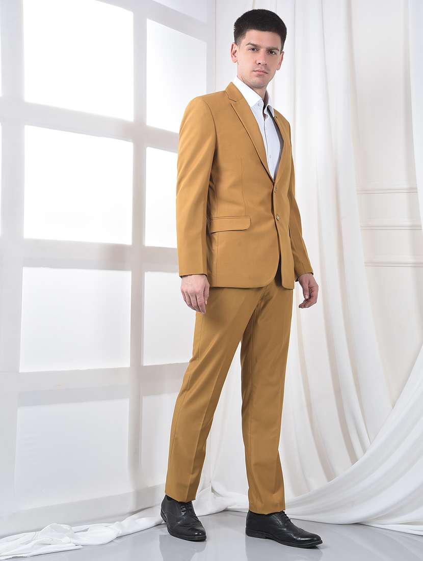 men solid lapel collar 2-piece suits set - 22220232 -  Standard Image - 3