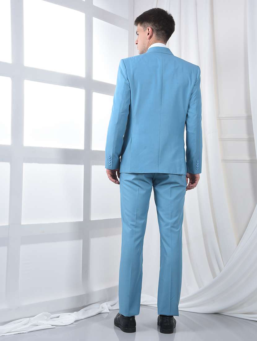 men solid lapel collar 2-piece suits set - 22220234 -  Standard Image - 3