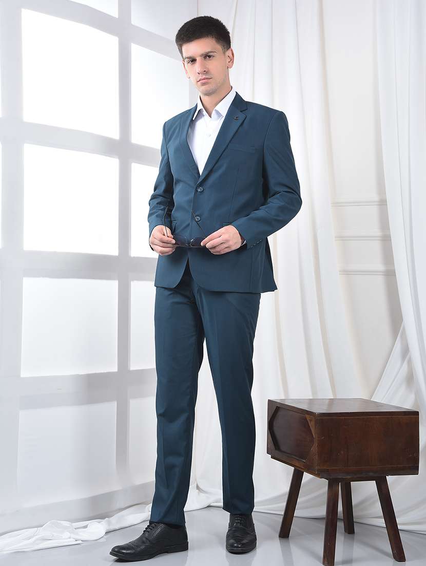 men solid lapel collar 2-piece suits set - 22220235 -  Standard Image - 5