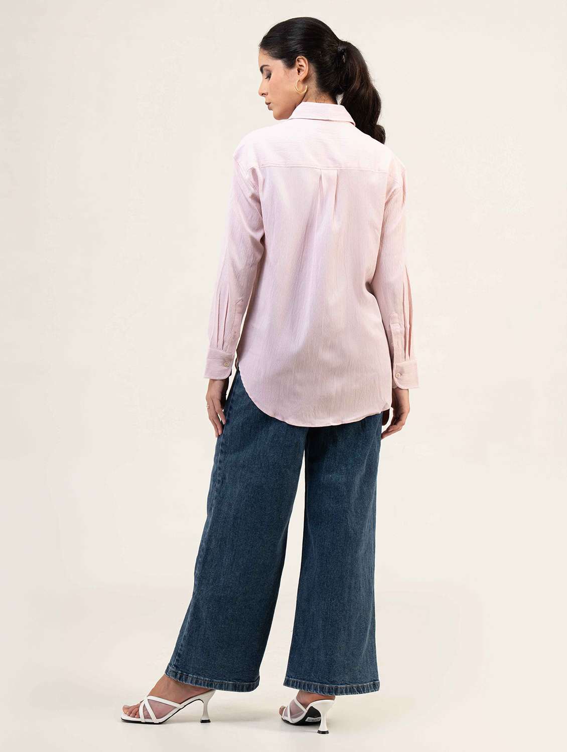 women solid long sleeve collared shirt - 22220250 -  Standard Image - 3