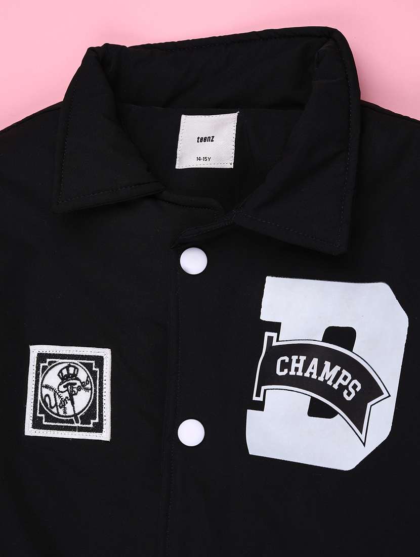 boys printed long sleeve varsity jacket - 22220256 -  Standard Image - 3