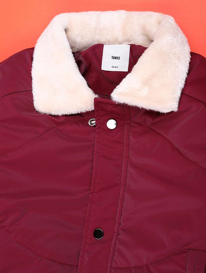 boys solid collared long sleeve quilted jacket - 22220264 -  Standard Image - 3