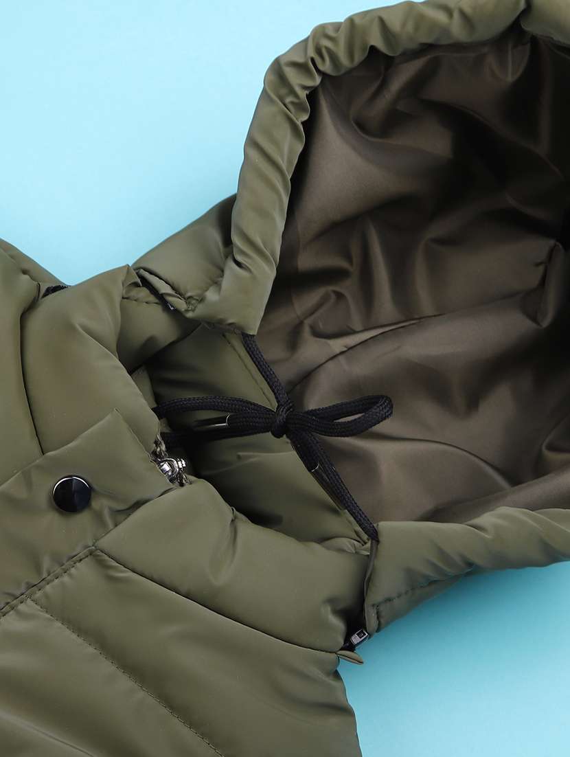 kids solid long sleeve hooded quilted jacket - 22220268 -  Standard Image - 3