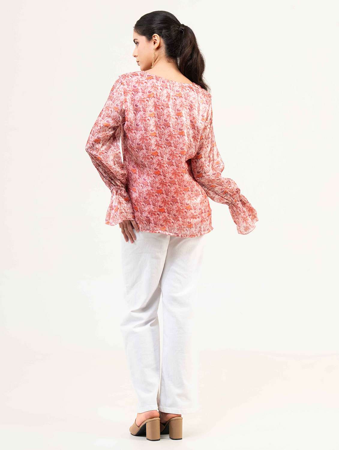 women printed long sleeve straight top - 22220325 -  Standard Image - 3