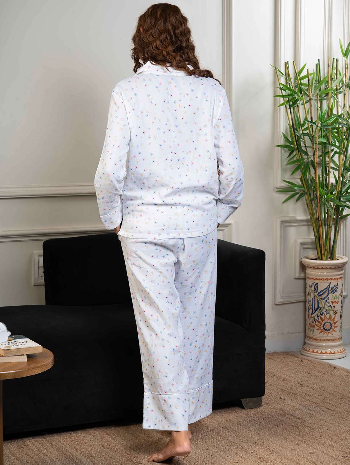 women printed nightwear pyjama set - 22220361 -  Standard Image - 3