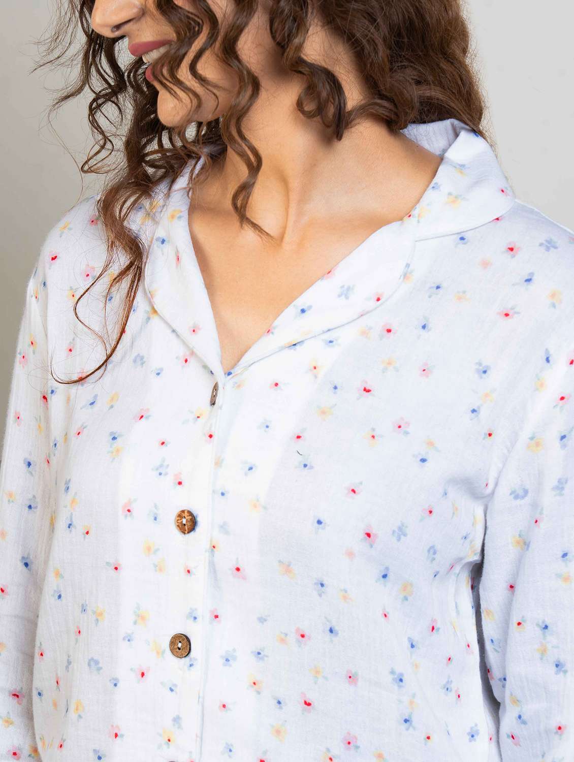 women printed nightwear pyjama set - 22220361 -  Standard Image - 5