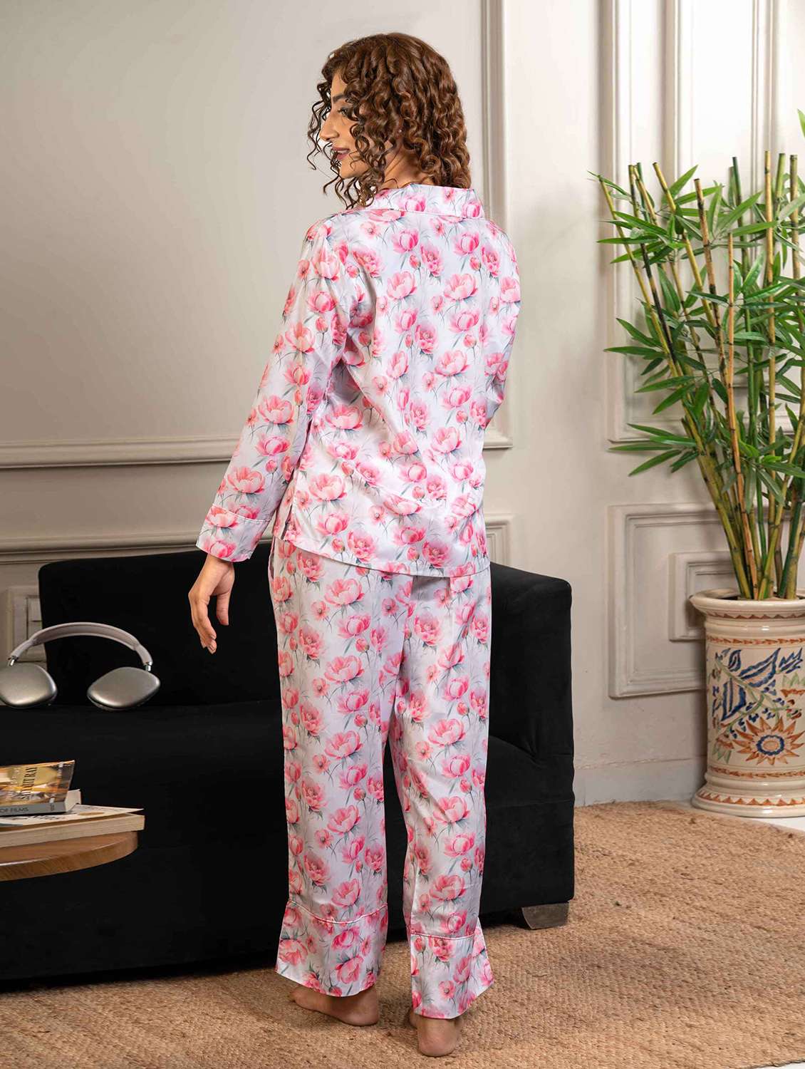 women printed nightwear pyjama set - 22220382 -  Standard Image - 3