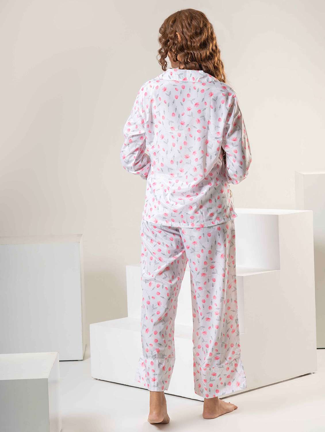 women printed nightwear pyjama set - 22220383 -  Standard Image - 3