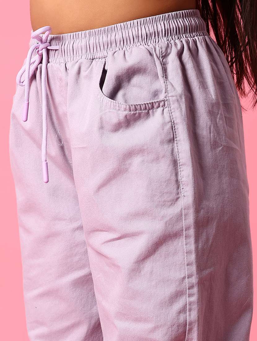 girls solid mid rise relaxed fit jogger - 22222844 -  Standard Image - 5