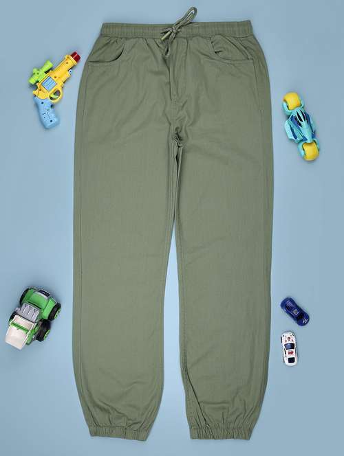 girls solid mid rise relaxed fit jogger - 22222845 -  Standard Image - 0