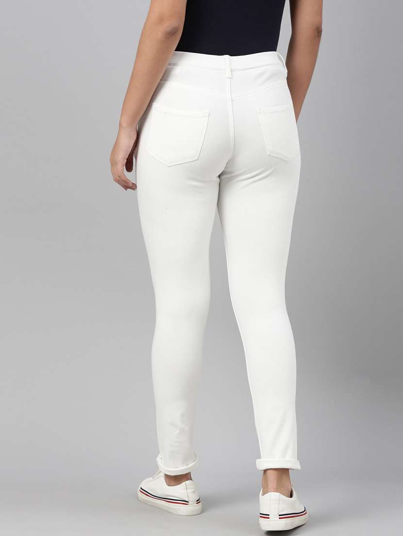 women plain high rise skinny fit jeans - 22222904 -  Standard Image - 3