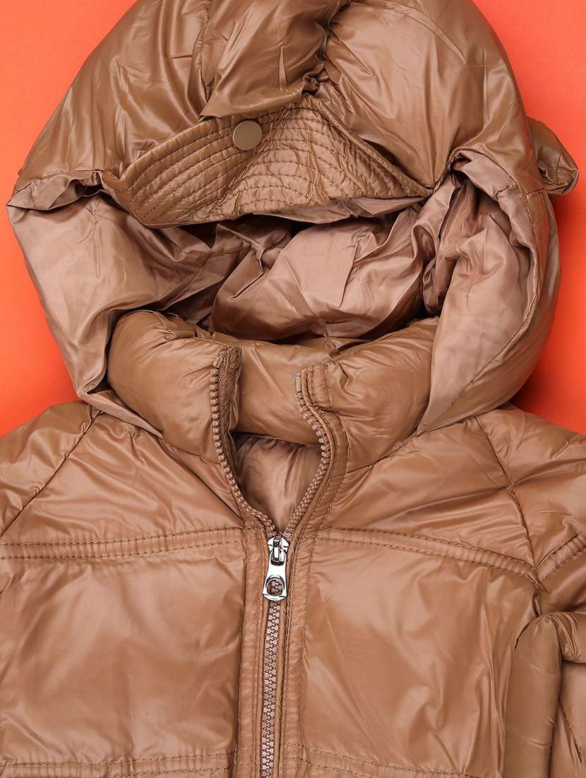 Girls Solid Hooded Jacket - 22222906 -  Standard Image - 3