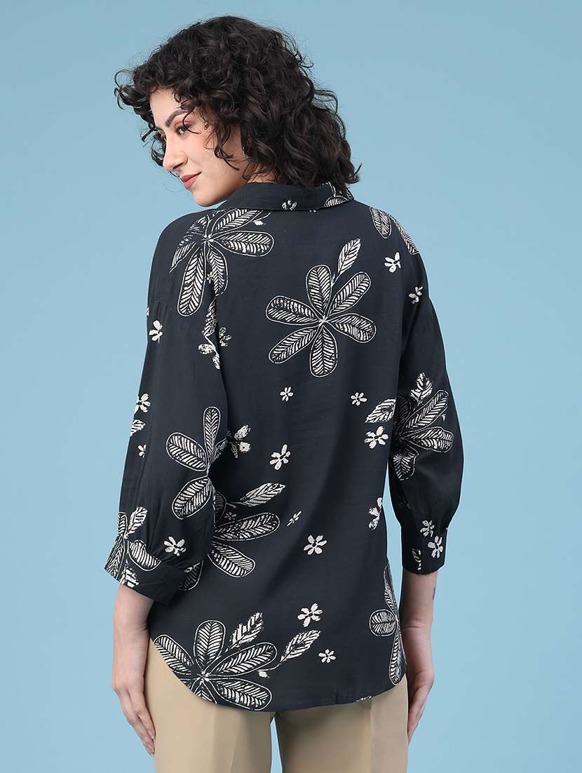 women floral print collared shirt - 22222954 -  Standard Image - 3